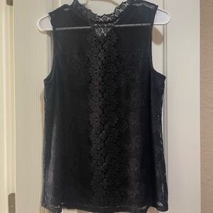 Elegant Black Lace Sleeveless Top